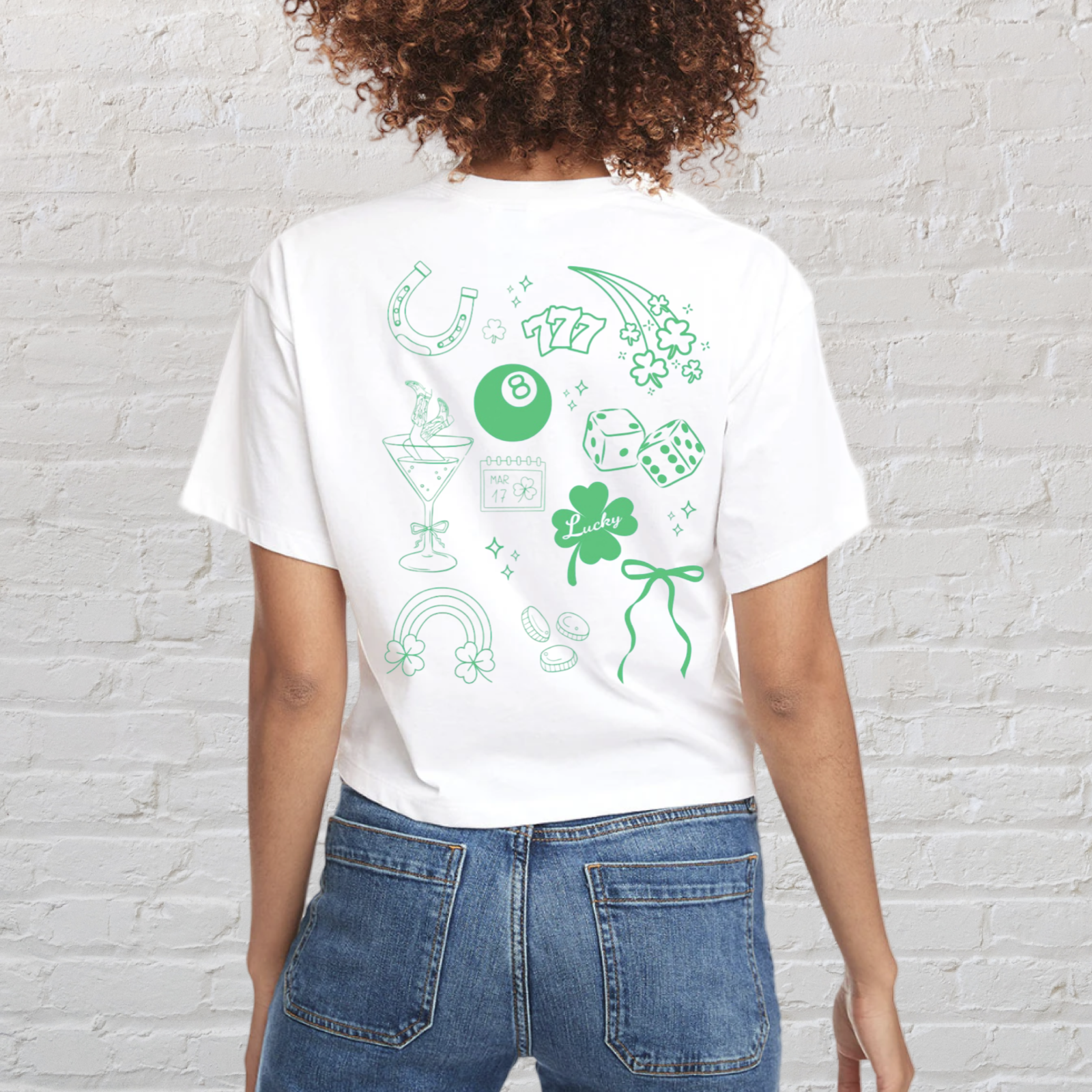 lucky icons - cropped tee