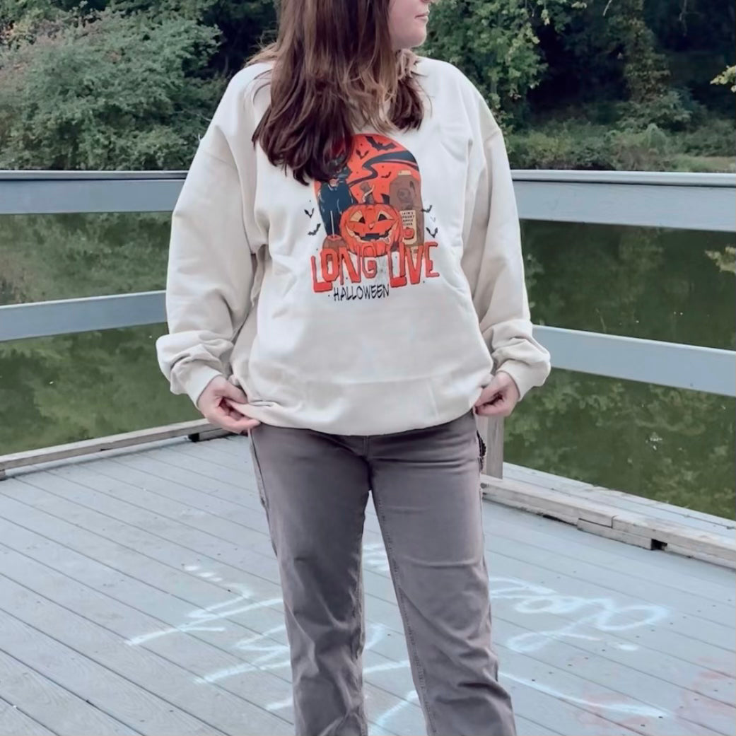 Long Live Halloween Crewneck | Cozy Sweatshirt for Spooky Season
